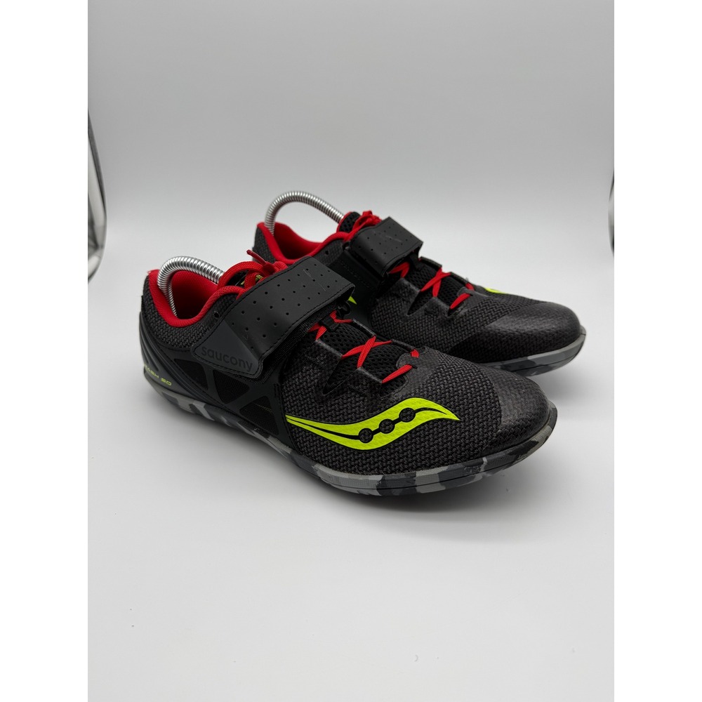Saucony Unleash SD 2 Mens Throwing Shoes Black Red Neon Yellow Size 10